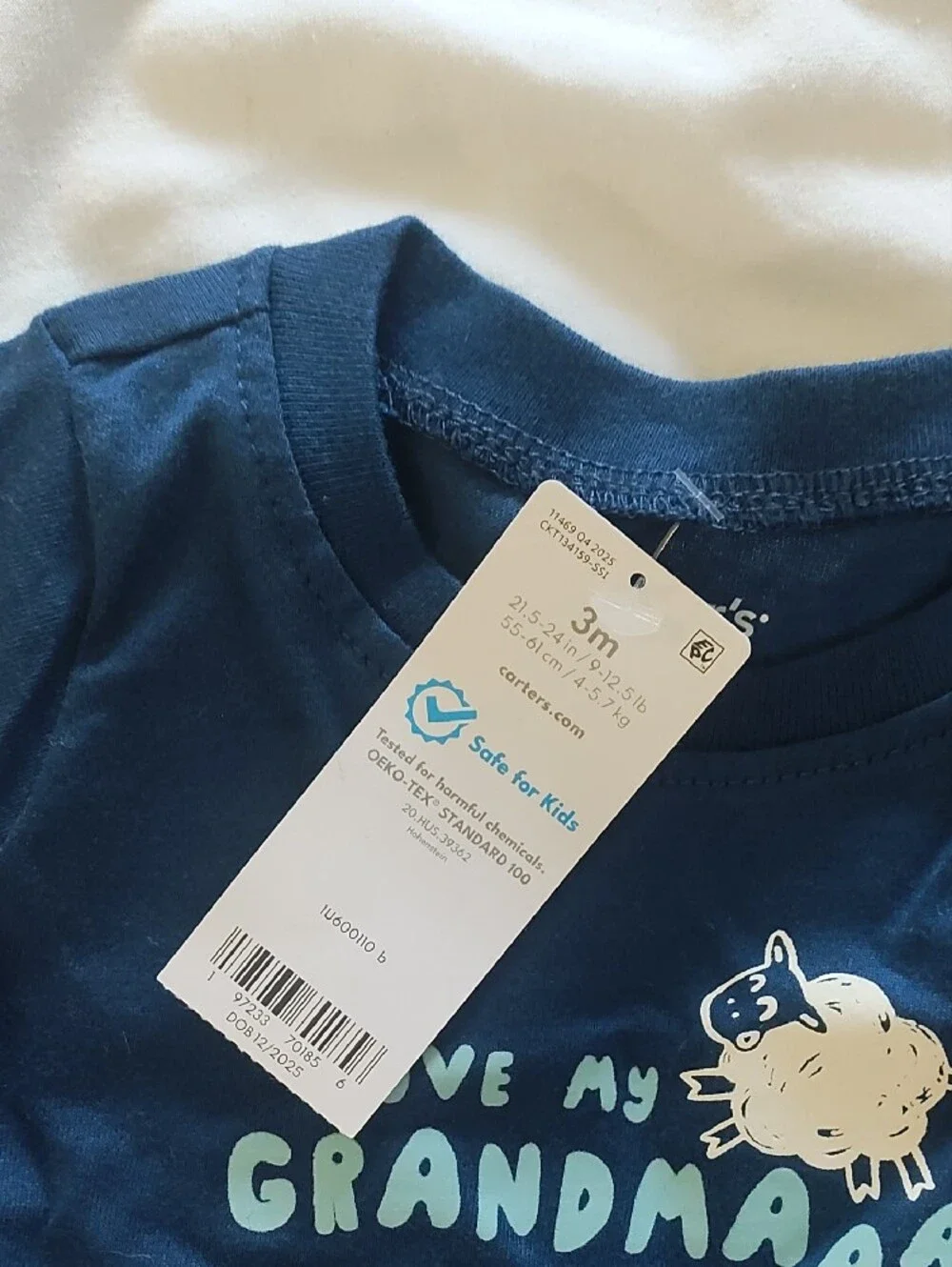 Toddler Navy 'Love My Grandma' Cotton One-Piece Bodysuit